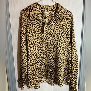 A New Day Leopard Print Blouse, Long Sleeve - Size L